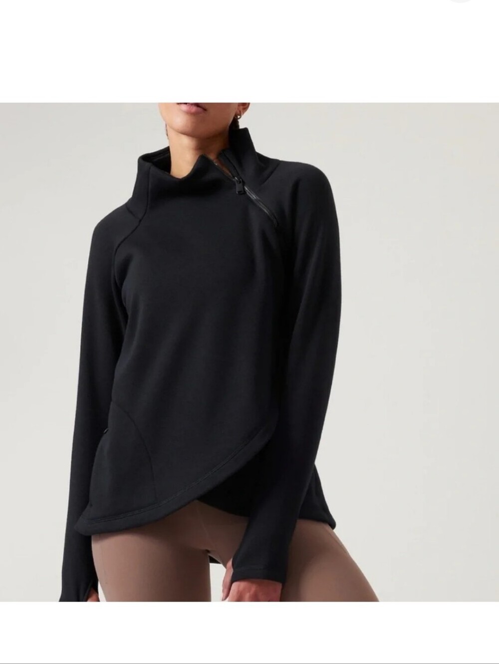 Athleta Cozy Karma Asym Pullover with a super-cozy inner lining. Size ST. New